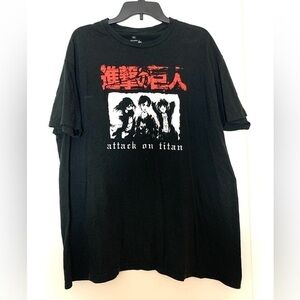 Attack on Titan Season 3 Tee Top T-shirt Mitras Orvud Yarckel Black Red XL